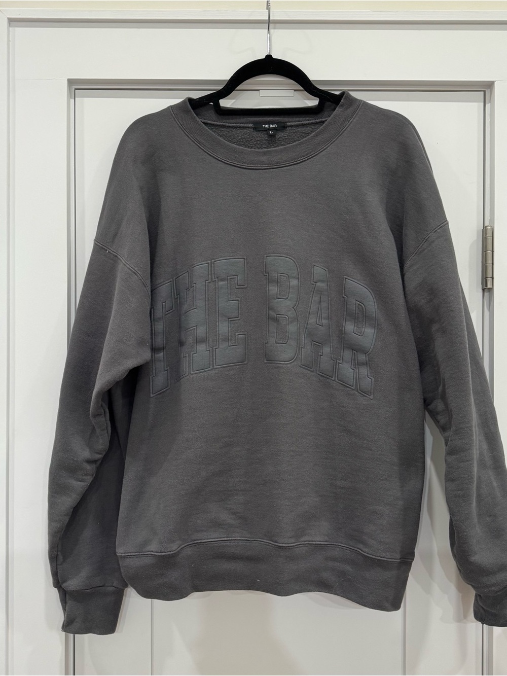 The Bar Crewneck Sweatshirt in Charcoal Gray